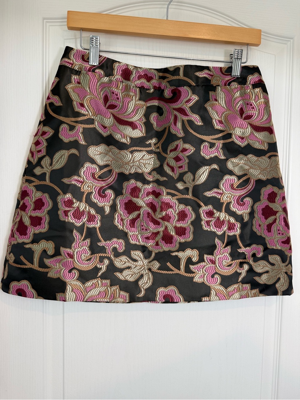 THML Black Skirt with Pink Floral Lining